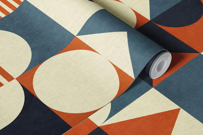 mid century modern checkerswallpaper roll