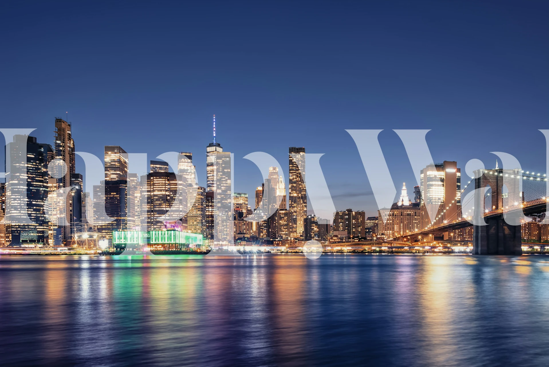 Wallpaper design of Manhattan skyline at night