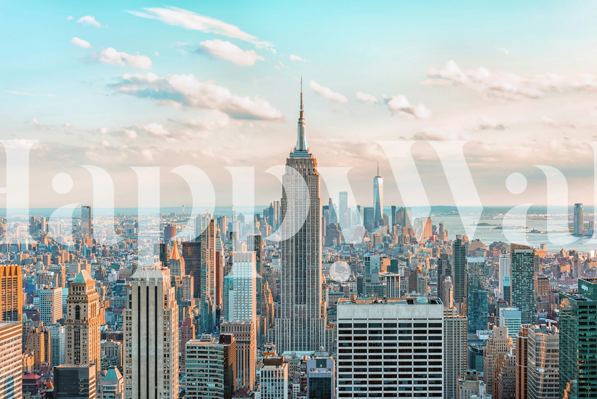 New York City skyline featuring skyscrapers and blue sky wallpaper