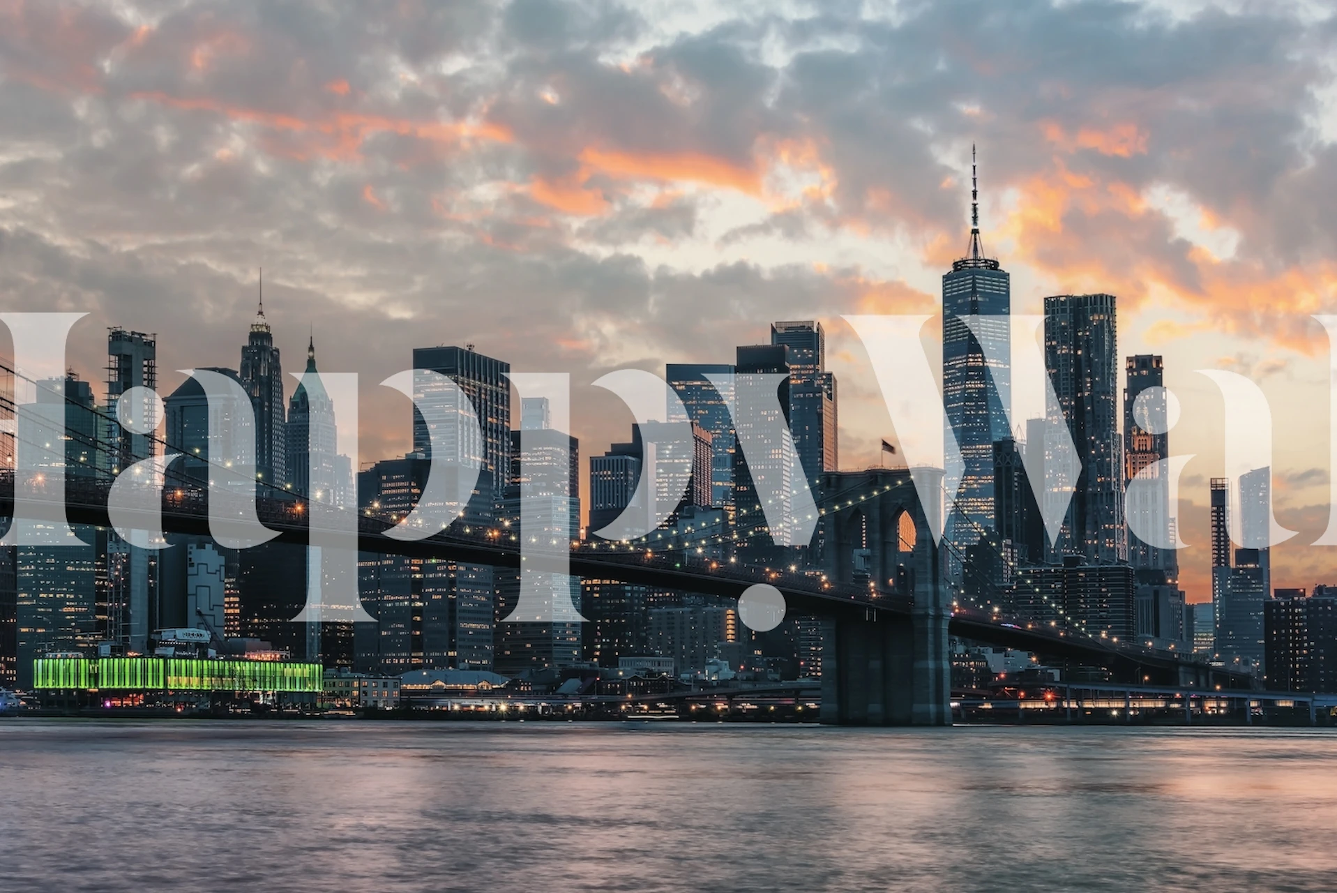 Fotomural de paisaje urbano con puesta de sol - Fire In The Sky en happywall.com