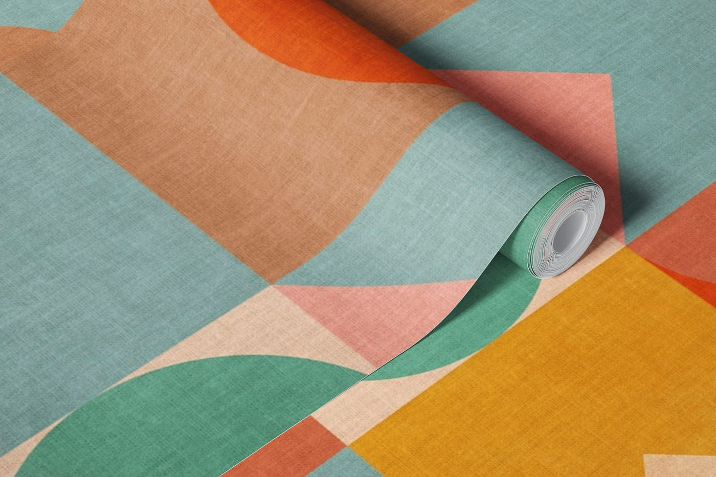 geometric mid century modern boho wallpaper roll