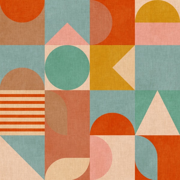 geometric mid century modern boho