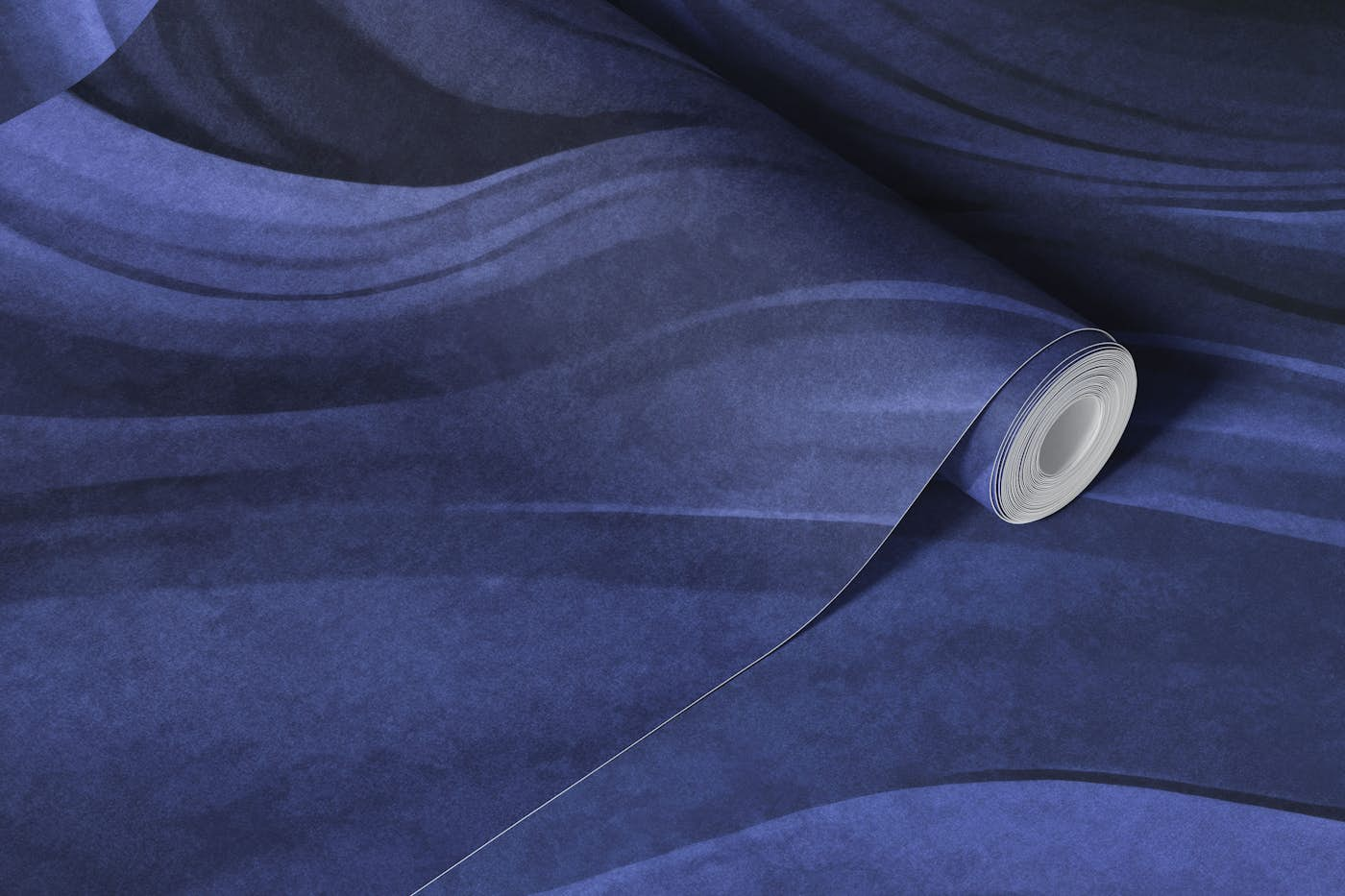 Velvet Flow Midnight Blue Abstract Watercolor wallpaper roll