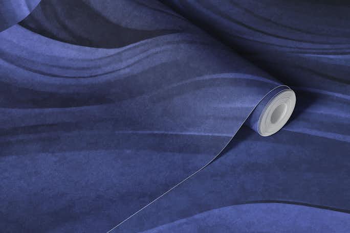 Velvet Flow Midnight Blue Abstract Watercolorwallpaper roll