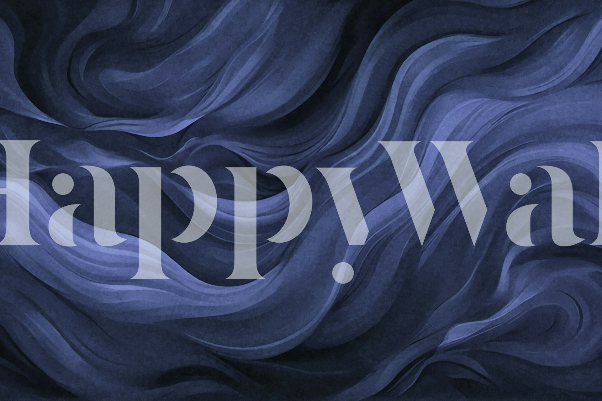 Midnight blue abstract watercolor wallpaper with flowing waves