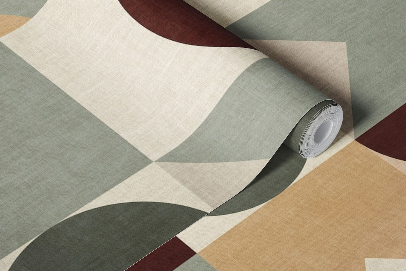 mid century geometric nature color wallpaper roll