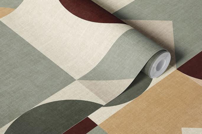mid century geometric nature colorwallpaper roll
