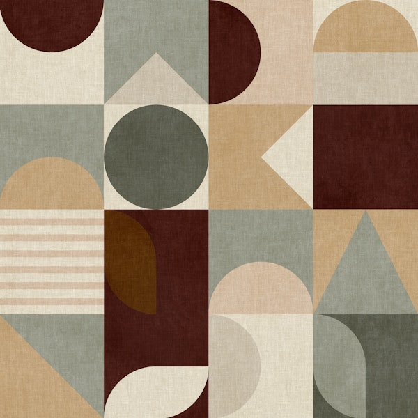 mid century geometric nature color