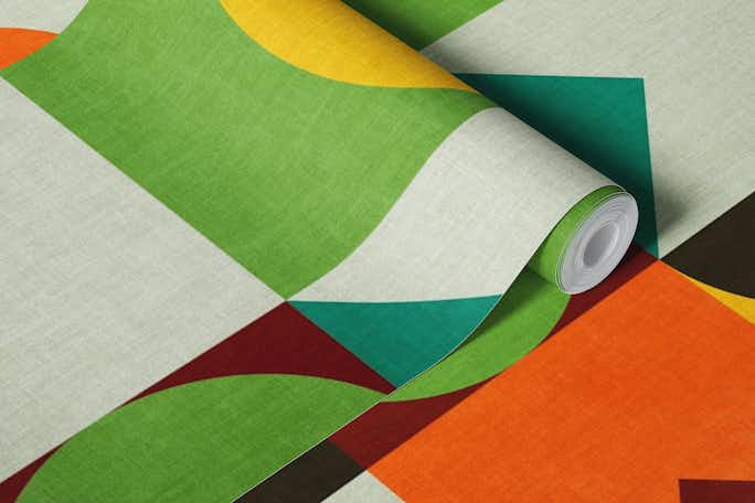 bauhaus mid century geometric bohowallpaper roll