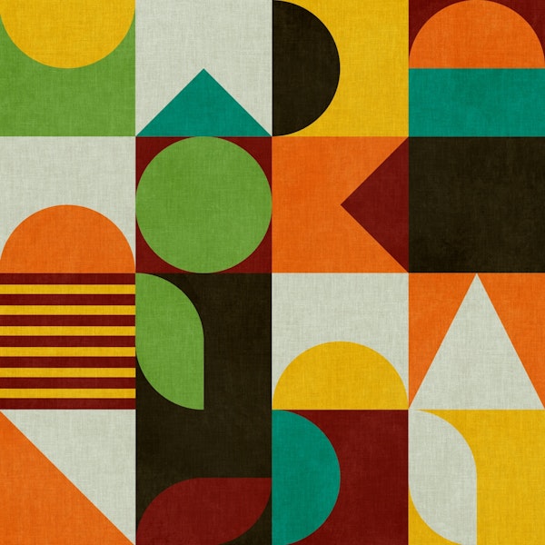 bauhaus mid century geometric boho