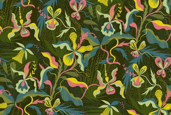 orchid jungle dark green