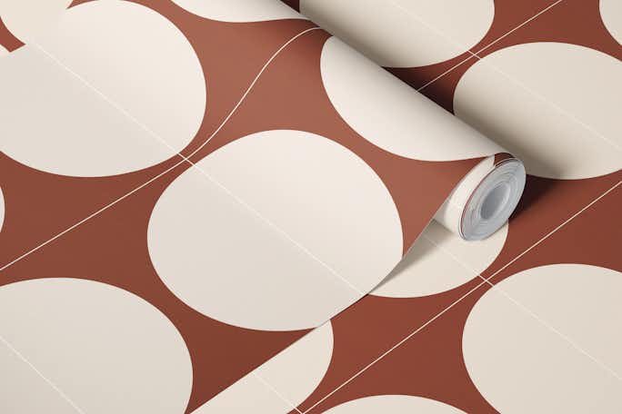 Painted Cotto Tiles Creamwallpaper roll