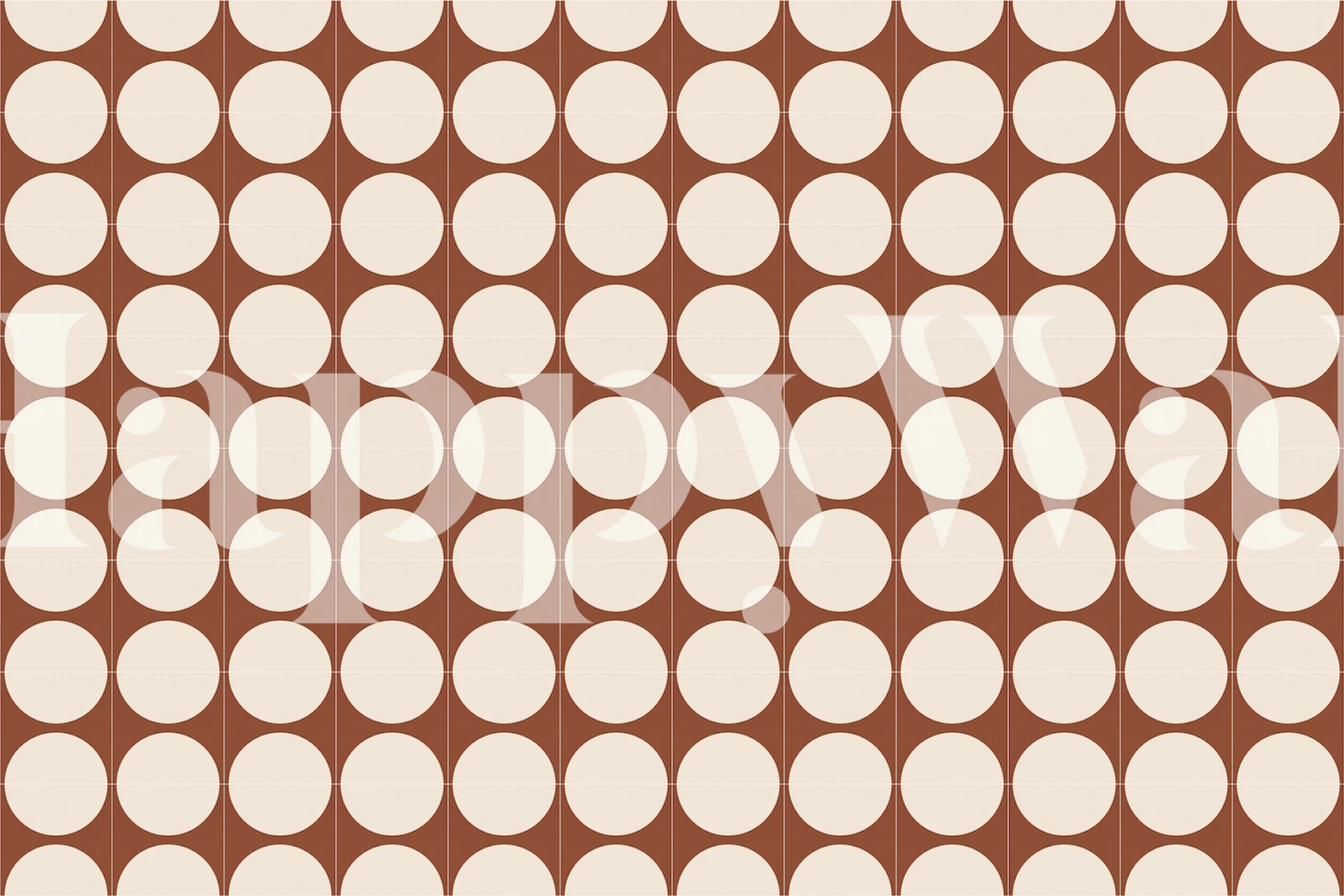 Painted Cotto Tiles Cream tapet i et rum