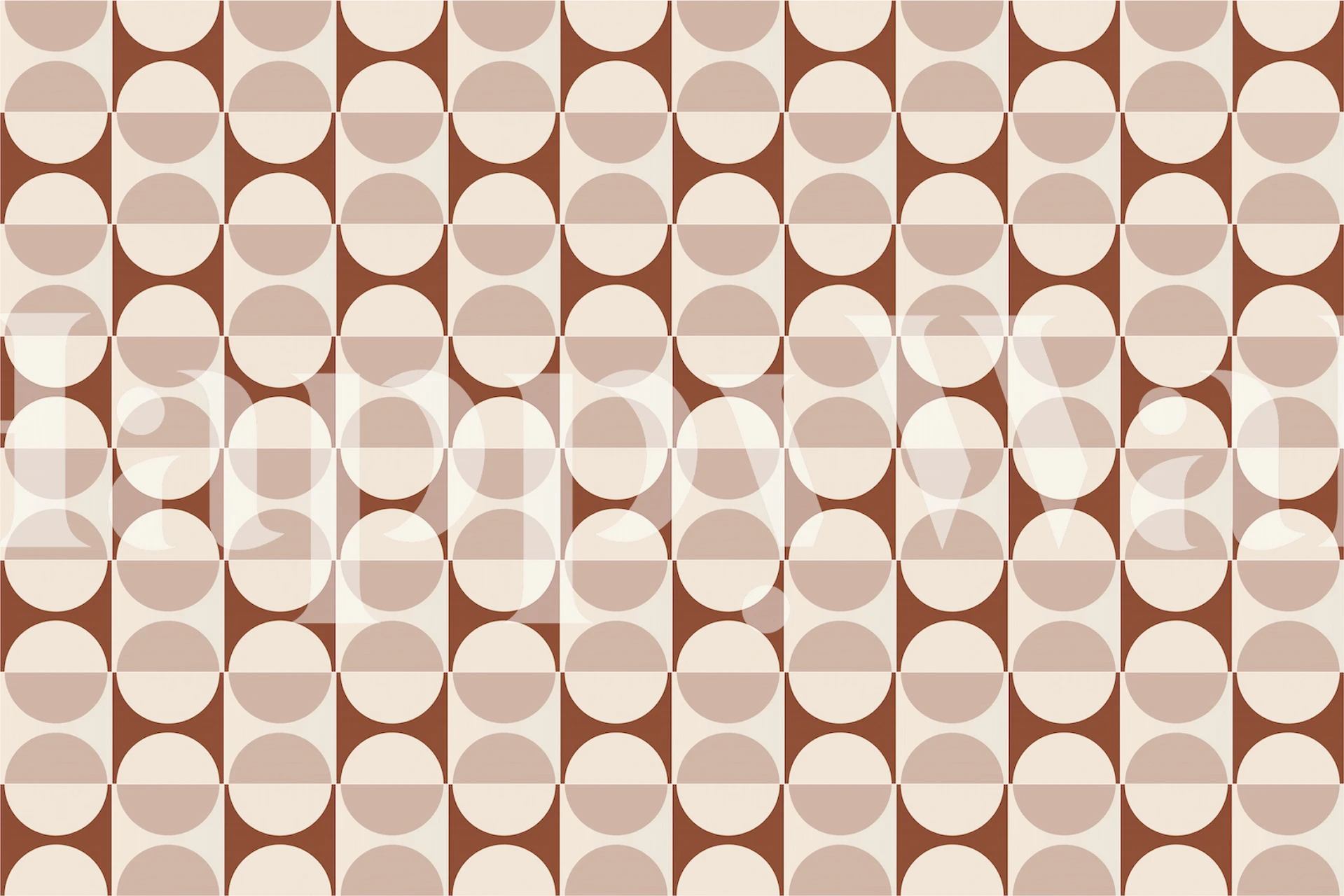 Geometric pattern of cream and brown shapes wallpaper