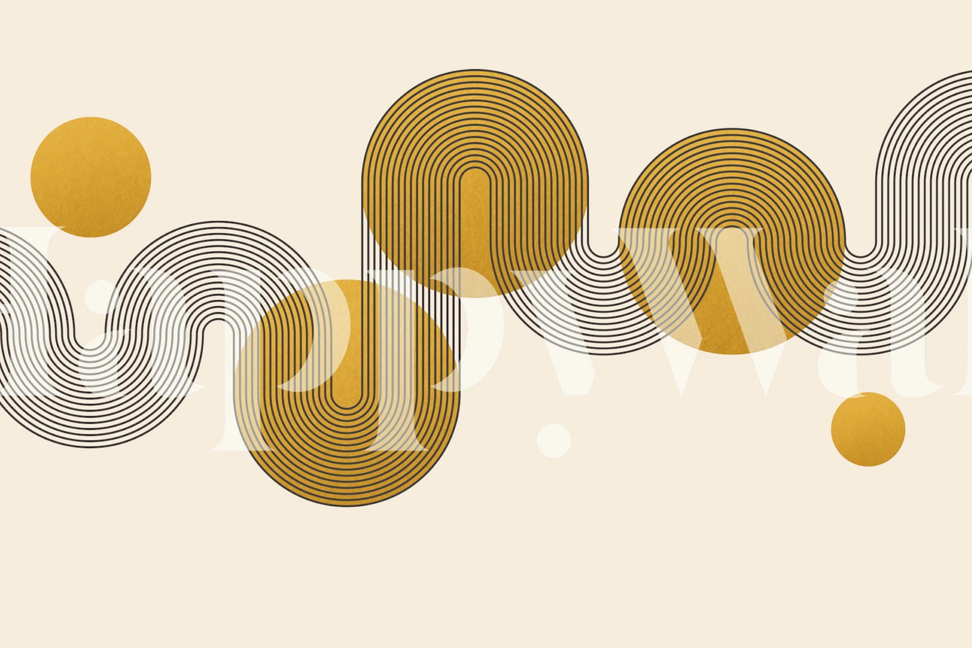 Curvy Bauhaus Luxury wallpaper in a stylish room