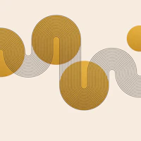 Curvy Bauhaus Luxury Gold papiers peint