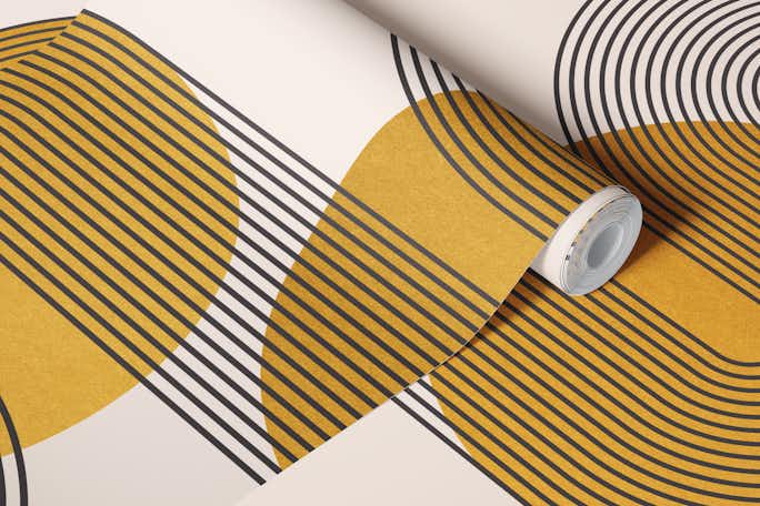 Curvy Bauhaus Luxury Sunrisewallpaper roll