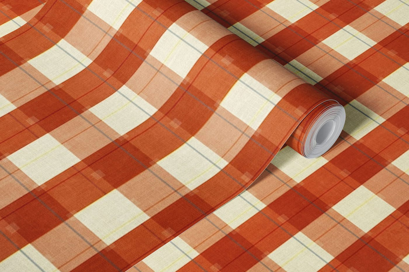 gingham checker pattern rusty wallpaper roll