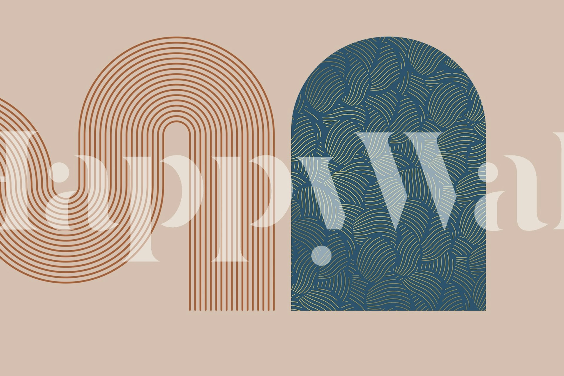 Mid Century Space Minimalist wallpaper in a room