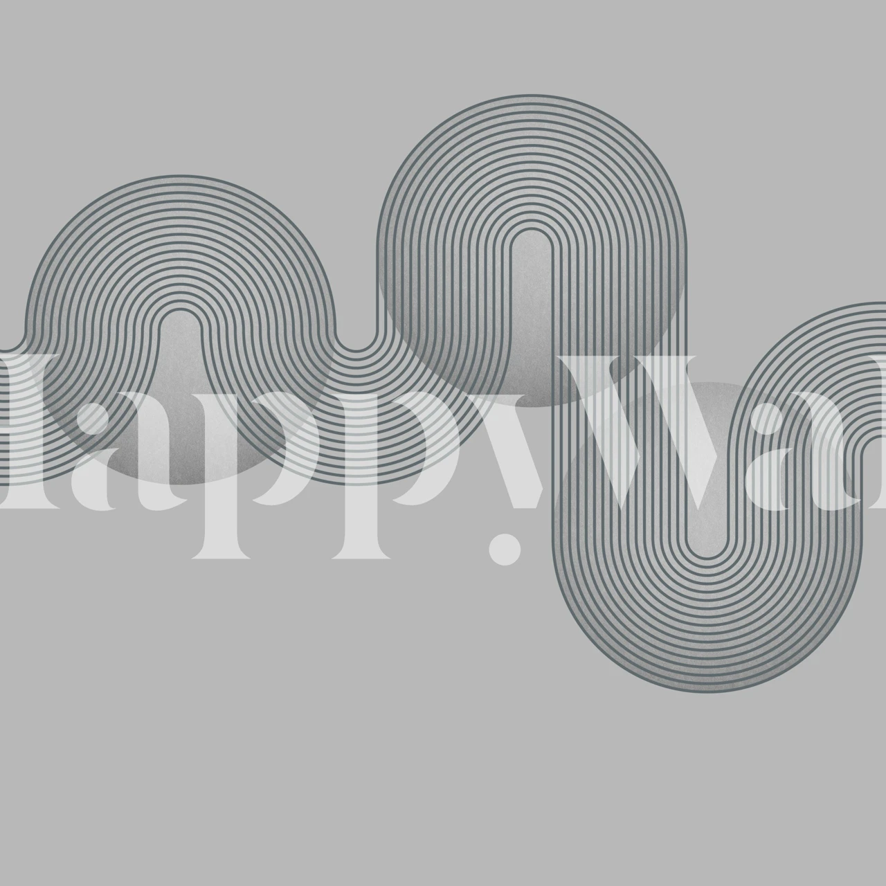 Abstract Lined Bauhaus Art Deco wall mural in monochrome