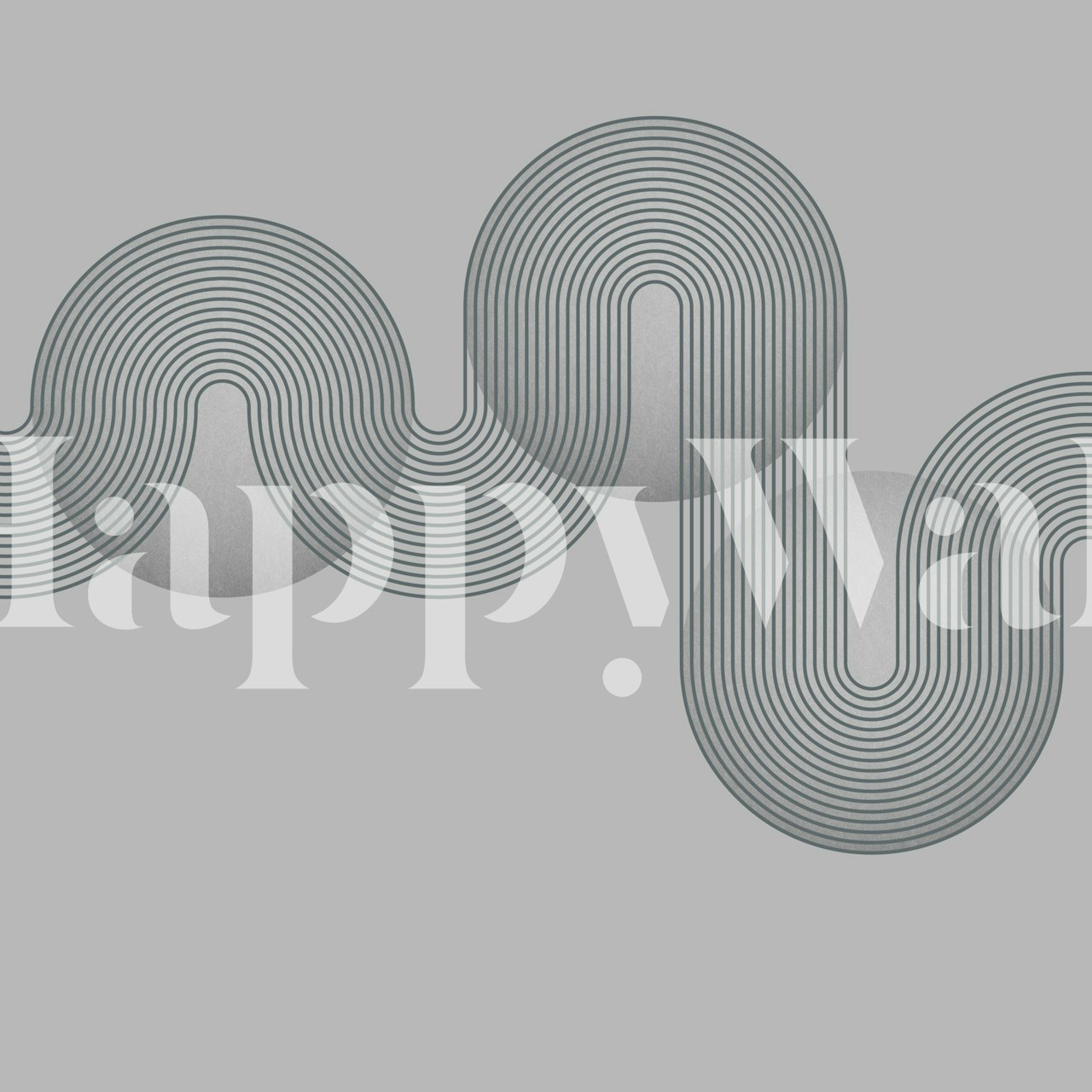 Abstract Lined Bauhaus Art Deco wall mural in monochrome