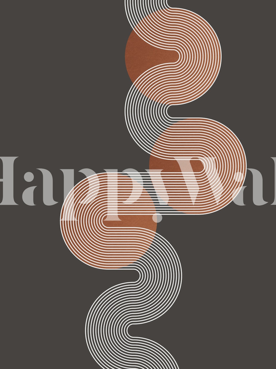 Papel de parede Copper Art Deco Modern em um cômodo