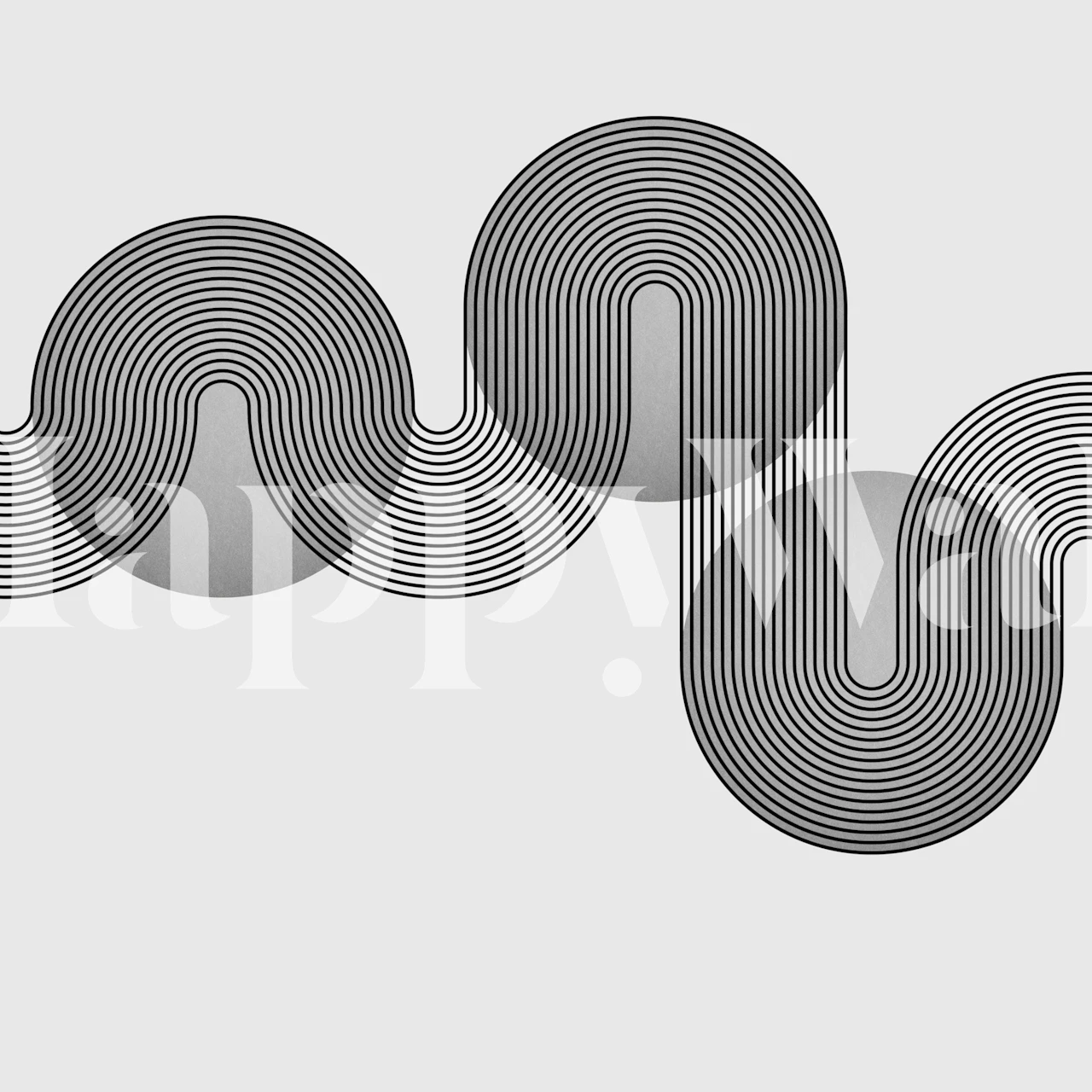 Black and white geometric circular patterns wallpaper