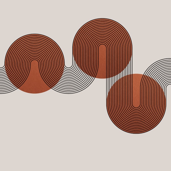 Copper Art Deco Minimal Geometry