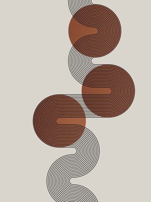 Copper Art Deco Space Geometry