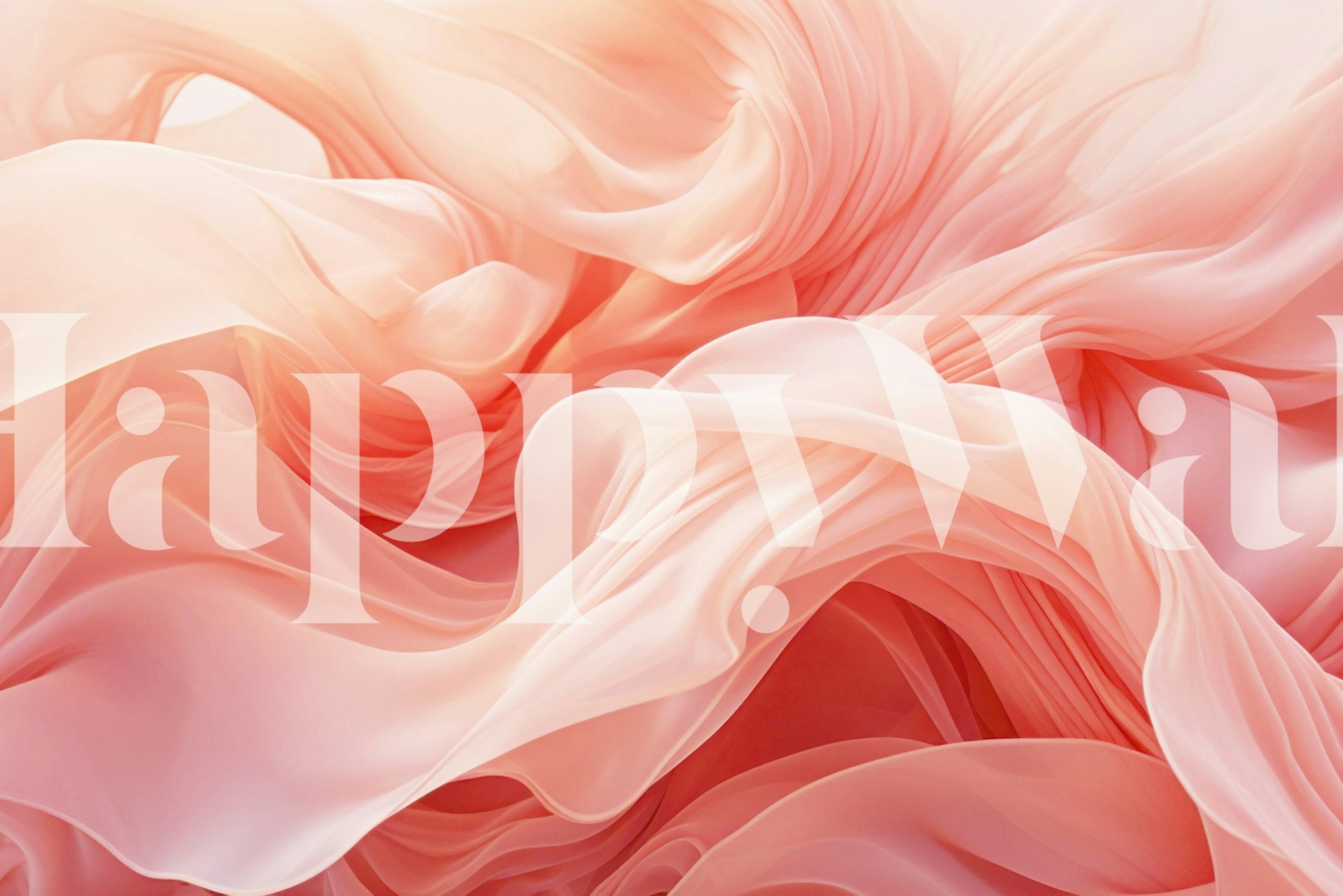 Ethereal soft peach fluid dreams wallpaper design