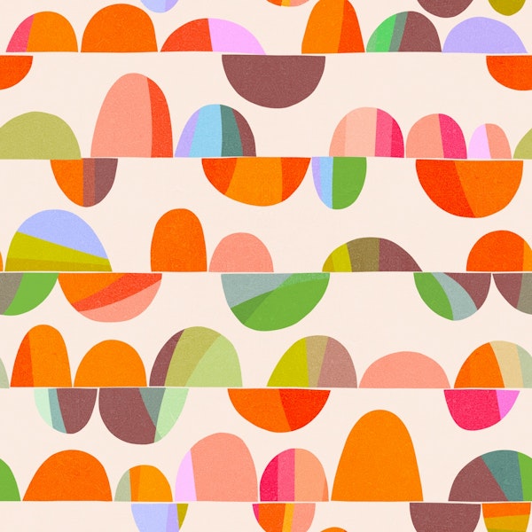 Mid Century colourful Pebbles • WALLPAPER