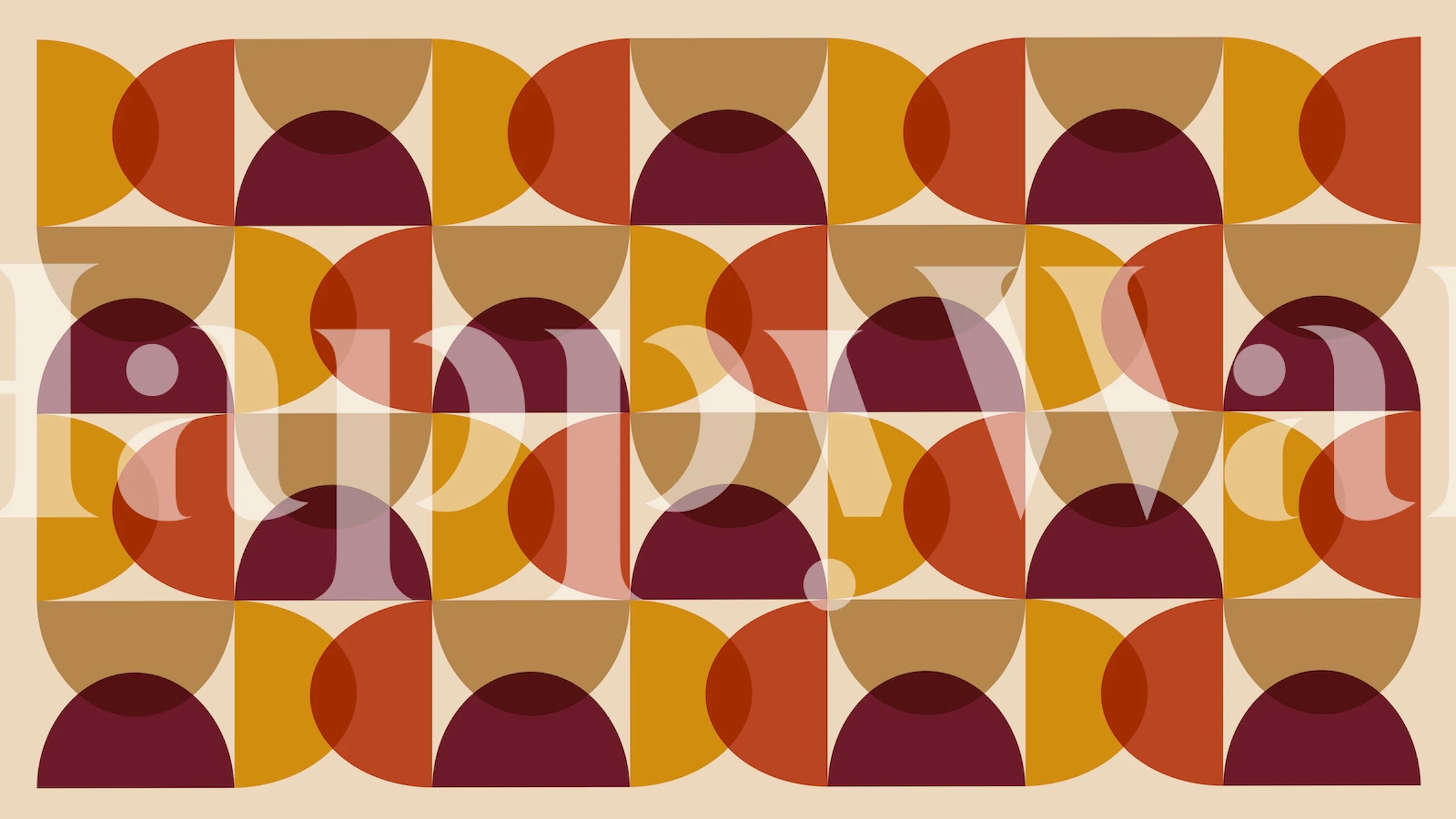 Geometric pattern in warm autumn colors including red, orange, and yellow wallpaper