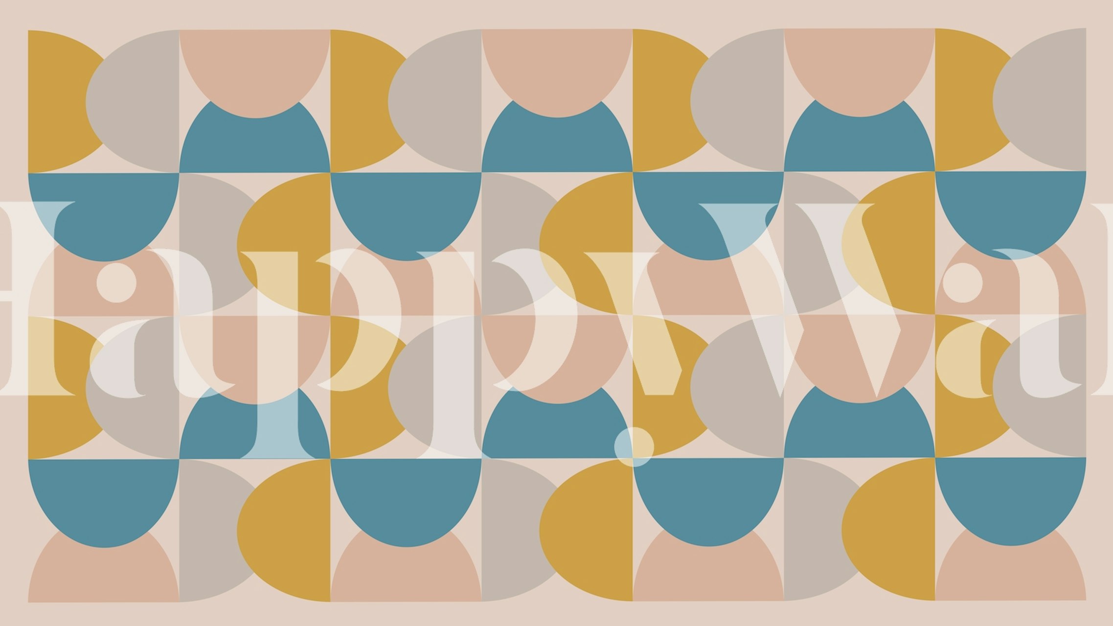 Mid century geometric shapes in pastel colors wallpaper
