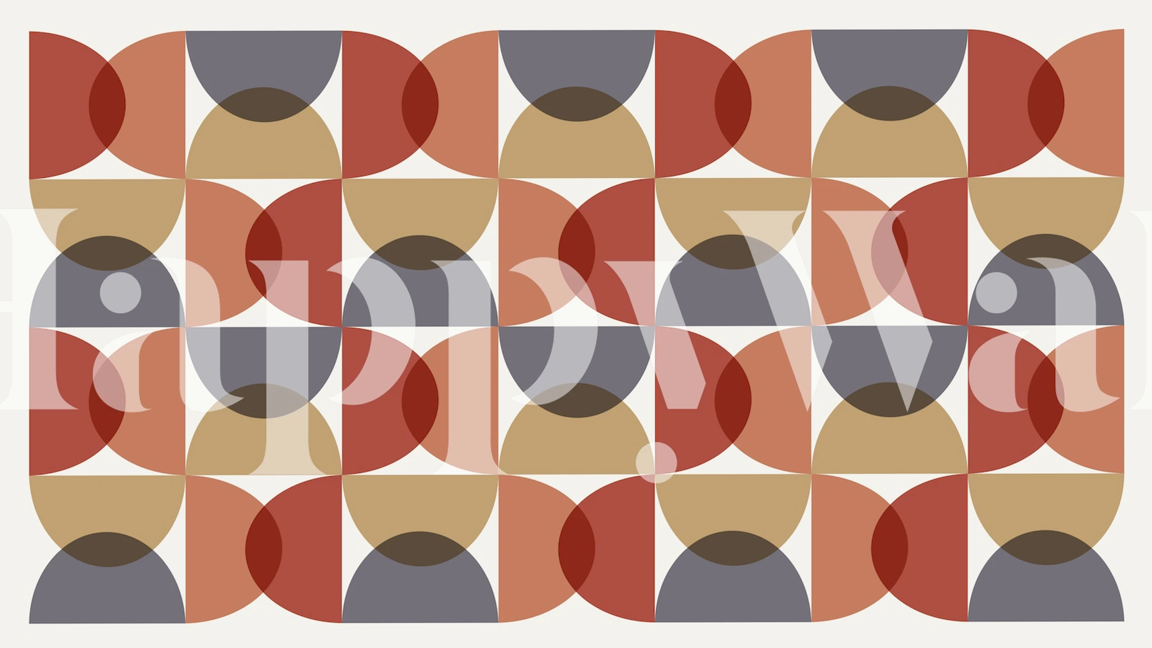 Mid Century Autumn Dream wallpaper displayed in a room