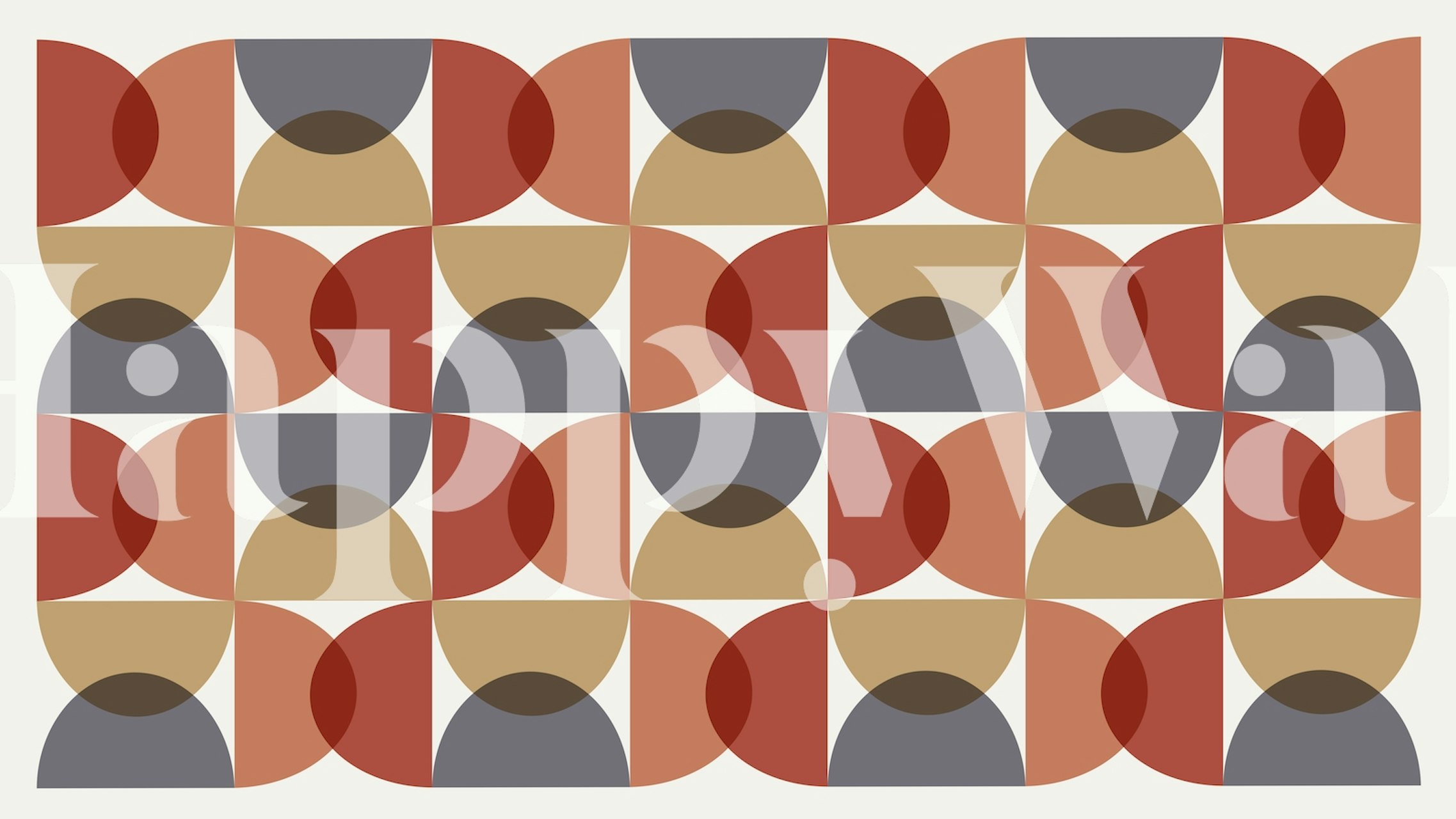 Ταπετσαρία Mid Century Autumn Dream εμφανίζεται σε ένα δωμάτιο