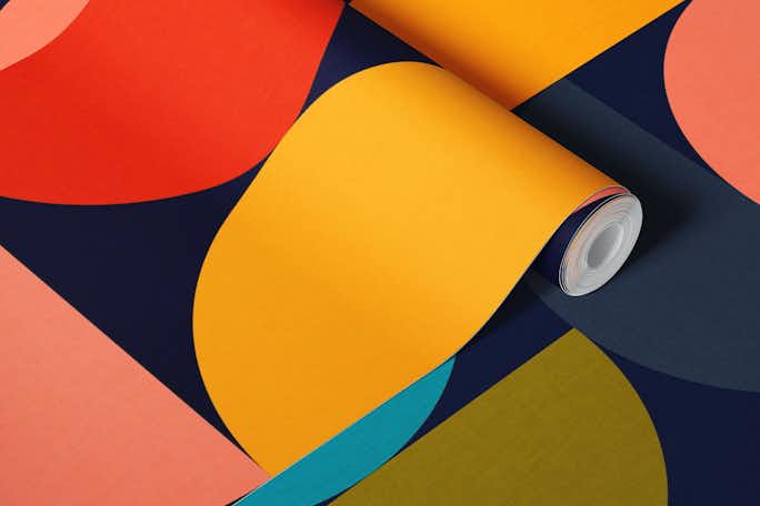 Bauhaus geometric mid centurywallpaper roll