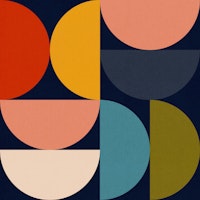 Bauhaus geometric mid century wallpaper