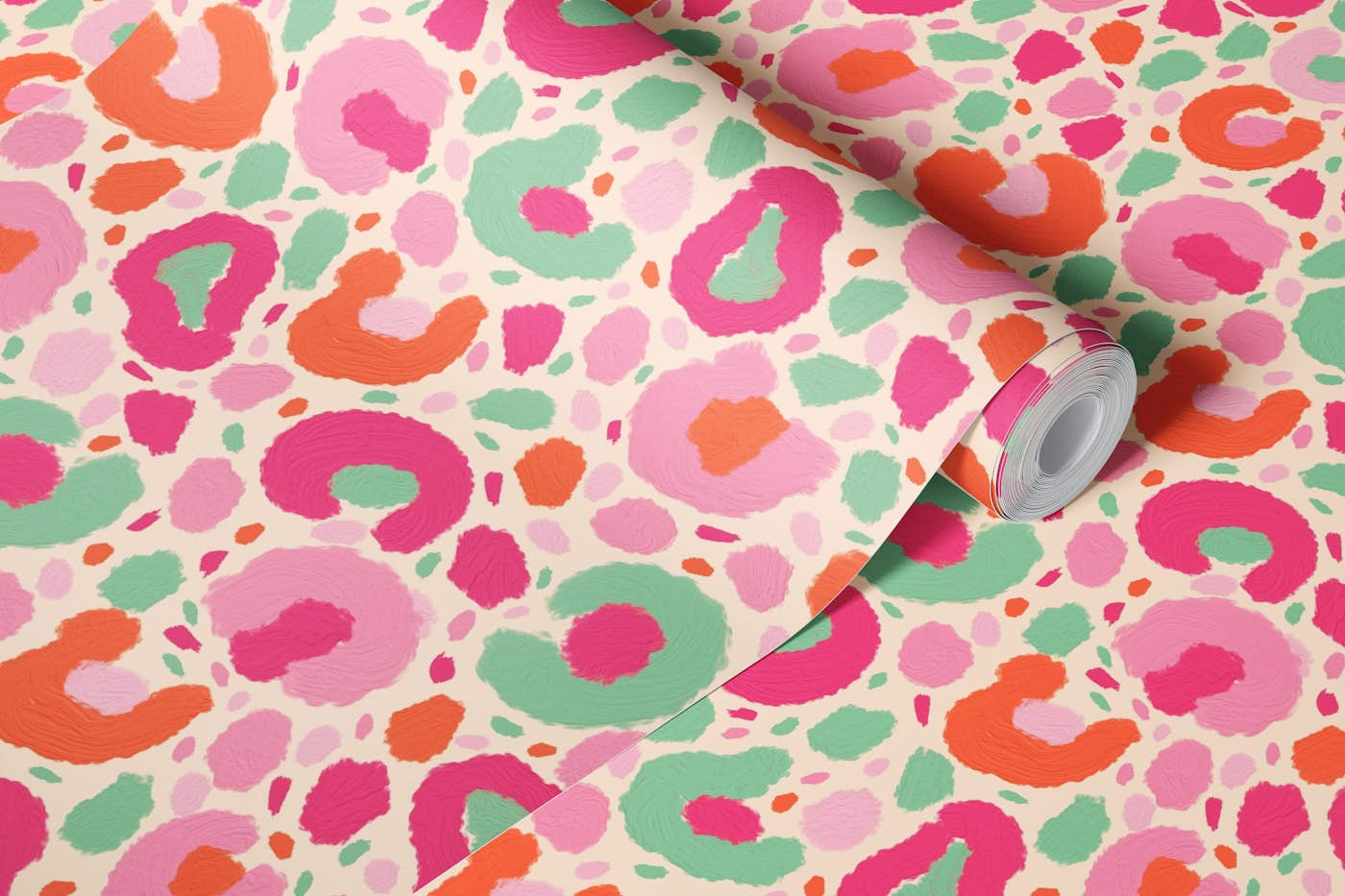 Funky Leopard Animal Print Pink wallpaper roll