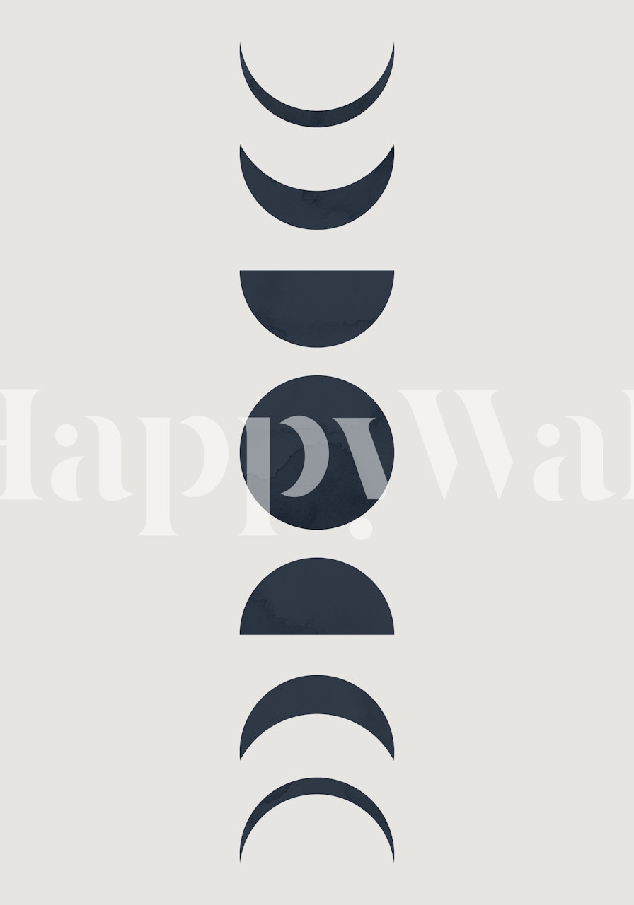 Navy blue moon phases illustration on light background wallpaper