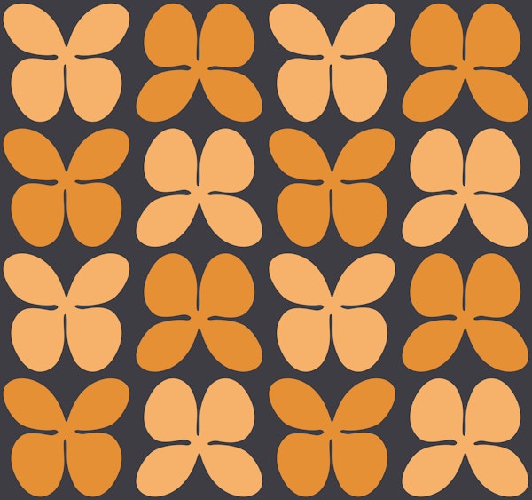 Swedish Mid Century Fall Flower Pattern