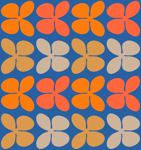 Large Mid Century Flowers