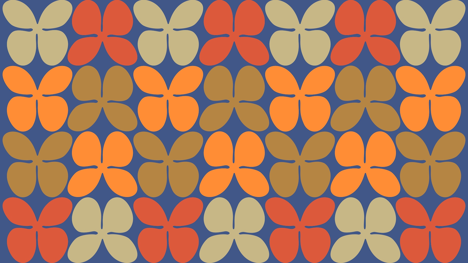 Retro Mid Century Flower Pattern wallpaper Free shipping Happywall