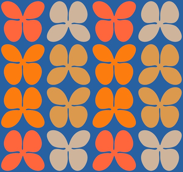 Retro Mid Century Flower Pattern