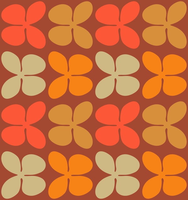 Large Retro Mid Century Flowers