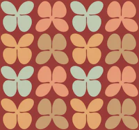 Large Retro Mid Century Flowers tapete