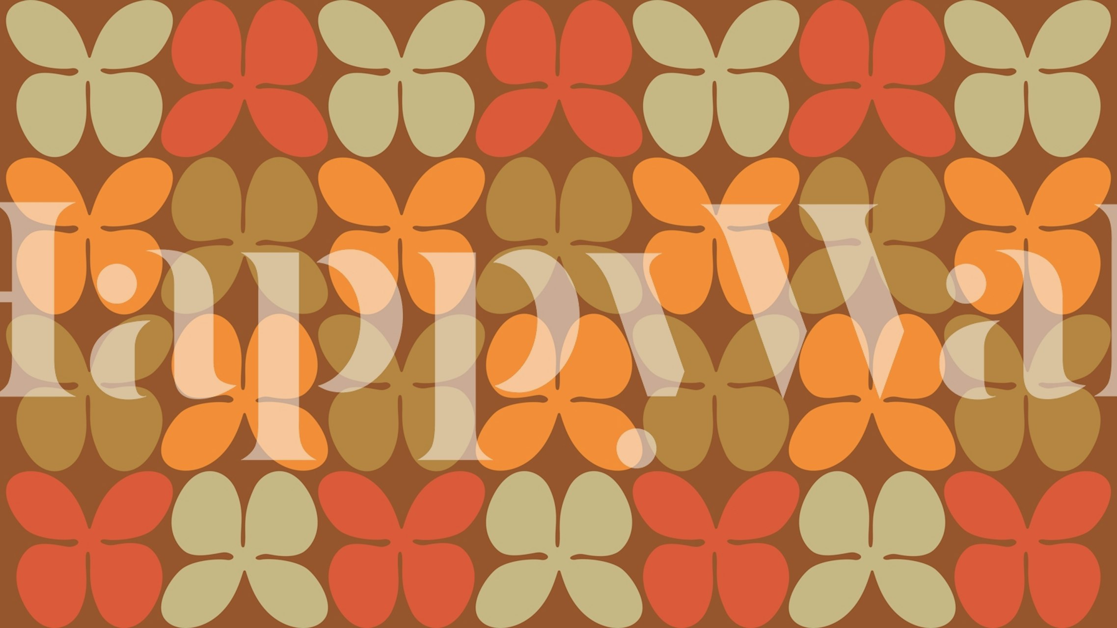 Papel pintado Retro Mid Century Organic Flowers