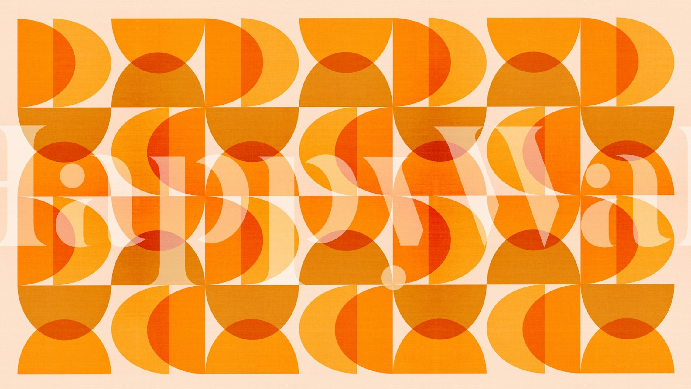 Vivid Mid Century Bauhaus Fall behangpatroon