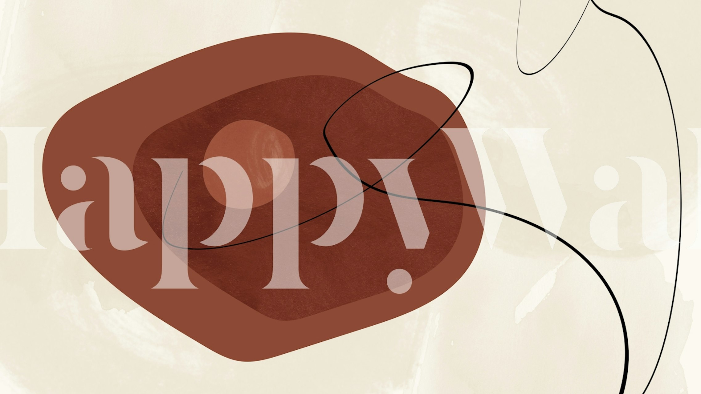 Mid Century Bauhaus Organic Form wallpaper in een kamer