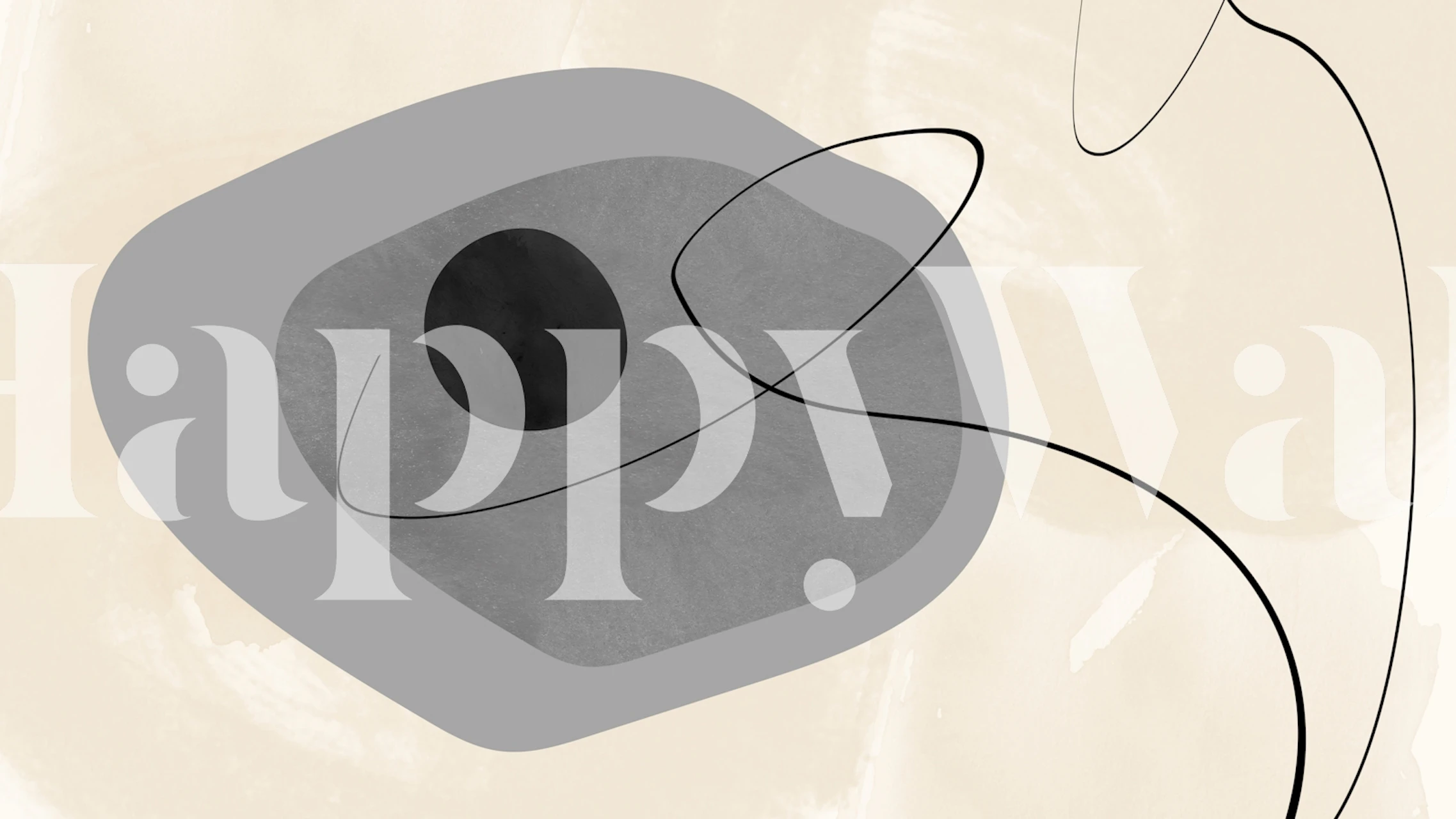 Abstract gray and black shapes on a light background wallpaper