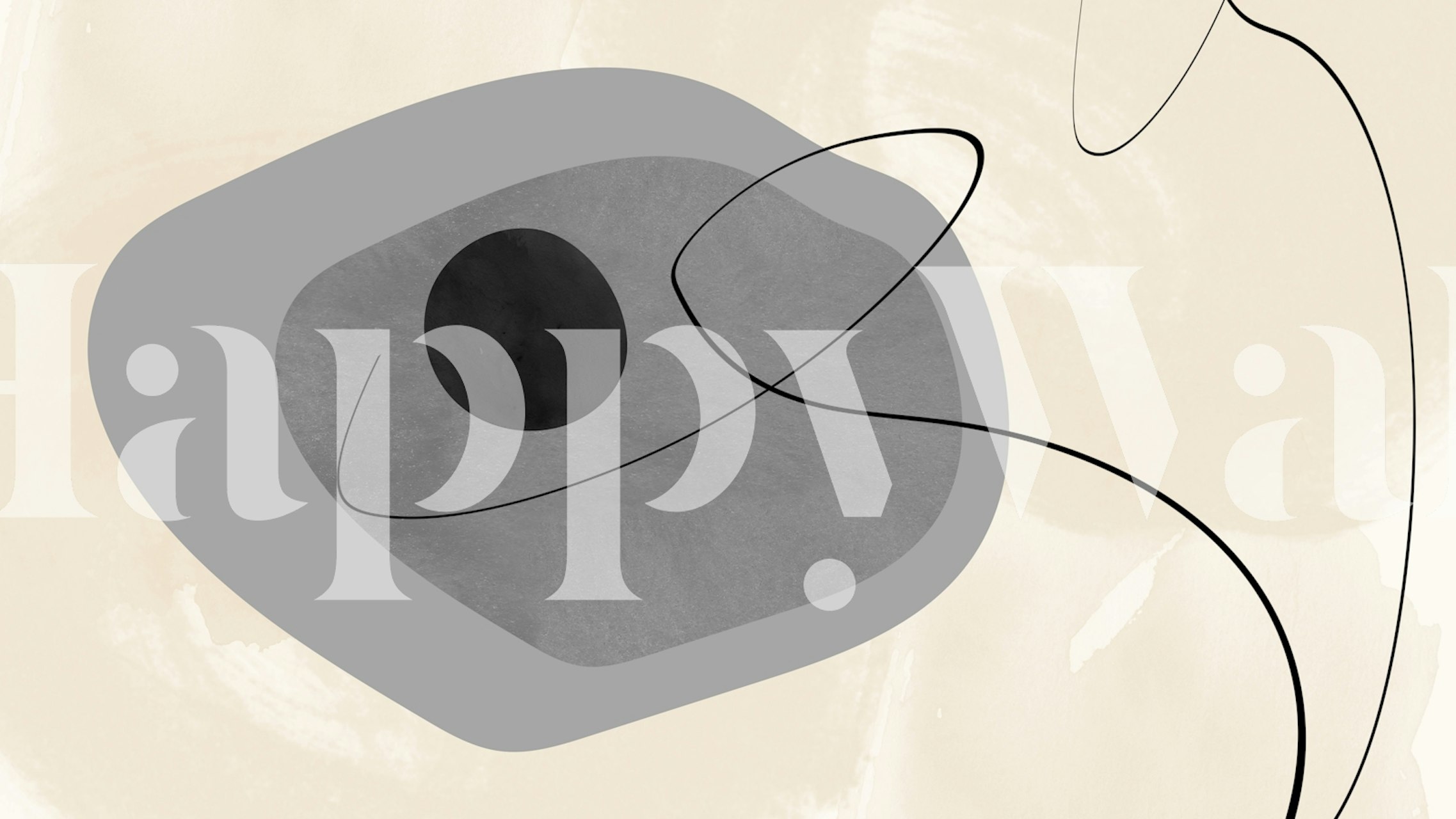 Abstract gray and black shapes on a light background wallpaper